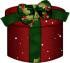 Red Round Gift Box with Gren BowPNG Picture