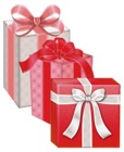 Red White Gift Boxes PNG Clipart