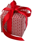 Red and White Present with Red Bow Clipart