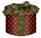 Round Gift Box with Gren Bow Clipart