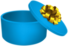 Round Open Gift Blue PNG Transparent Clipart