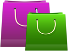 Two Green Purple Gift Bags PNG Clipart