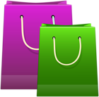 Two Purple Green Gift Bags PNG Clipart