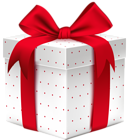 White Dotted Gift Box with PNG Clipart Image
