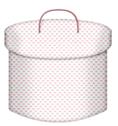 White Hearts Round Gift Box PNG Clipart
