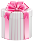 White Striped Gift Box PNG Clipart Image