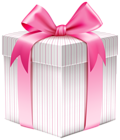 White Striped Gift Box PNG Clipart Picture