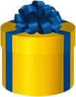 Yellow Round Gift Box PNG Clipart