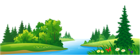 Grass Lake and Trees Transparent PNG Clipart