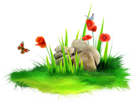 Grass with Stone PNG Clipart Picture