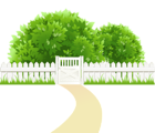 Path with Fence and Trees Transparent PNG Clipart