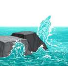 Sea Rocks and Waves PNG Clipart Picture