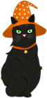 Black Halloween Cat PNG Clipart