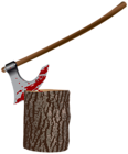 Bloody Axe and Stump PNG Clipart Image