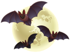 Creepy Halloween Moon with Bats PNG Clipart
