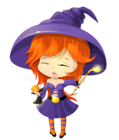 Cute Purple Witch Transparent Clipart