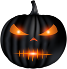 Halloween Black Carved Pumpkin PNG Clip Art