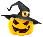 Halloween Evil Pumpkin with Witch Hat Clipart