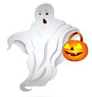 Halloween Ghost with Pumpkin Basket PNG Clipart