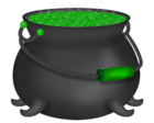 Halloween Green Witch Cauldron Clipart