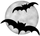 Halloween Moon with Bats PNG Clipart