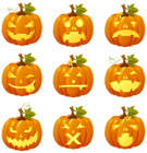 Halloween Pumpkin Smiles Collection PNG Clipart