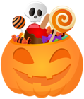 Halloween Pumpkin with Candy PNG Clip Art Image