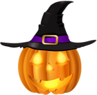 Halloween Pumpkin with Witch Hat PNG Clip Art