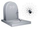 Halloween RIP Tombstone with Spider and Web Clipart