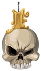 Halloween Skull with Candle PNG Clipart Image