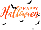 Happy Halloween with Bats PNG Clip Art Image