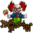 Happy Halloween with Clown PNG Clipart Image