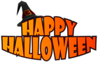Happy Halloween with Witch Hat PNG Clipart Image