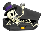 Haunted Skeleton in Coffin PNG Picture