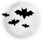 Large Transparent Moon with Bats Halloween Clipart