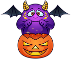 Purple Halloween Monster PNG Clipart Image