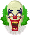 Scary Clown Green PNG Clipart Image