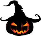Scary Pumpkin with Witch Hat