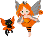Transparent Halloween Fairy and Cat