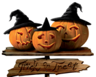 Trick or Treat Sign with Pumpkins PNG Picture