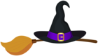 Witch Hat and Broom PNG Clipart