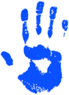Blue Handprint Free PNG Clip Art Image