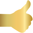 Gold Thumb Up Transparent Clip Art Image