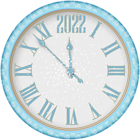 2022 New Year Snowy Clock PNG Clipart