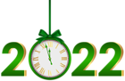 2022 with Clock Green PNG Clipart