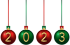 2023 Christmas Balls Red Green PNG Image