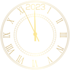 2023 Decorative New Year Clock Clip Art
