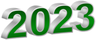 2023 Green White 3D PNG Transparent Clipart