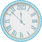 2023 New Year Snowy Clock PNG Clipart