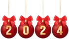 2024 Christmas Balls Transparent PNG Clipart